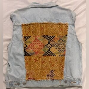 Arloom x Levi Strauss Sz L Huipil Style Aztec Denim Jean Vest Limited Edition